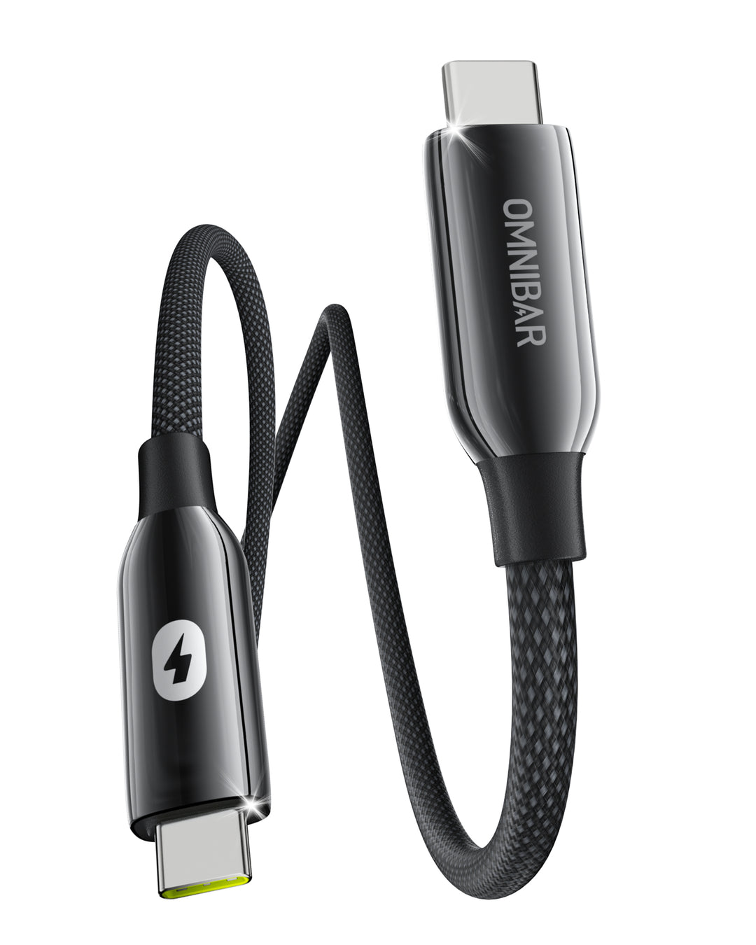 Omnibar USB C to USB C 40Gbps Data Cable (3FT, Braided, Black)