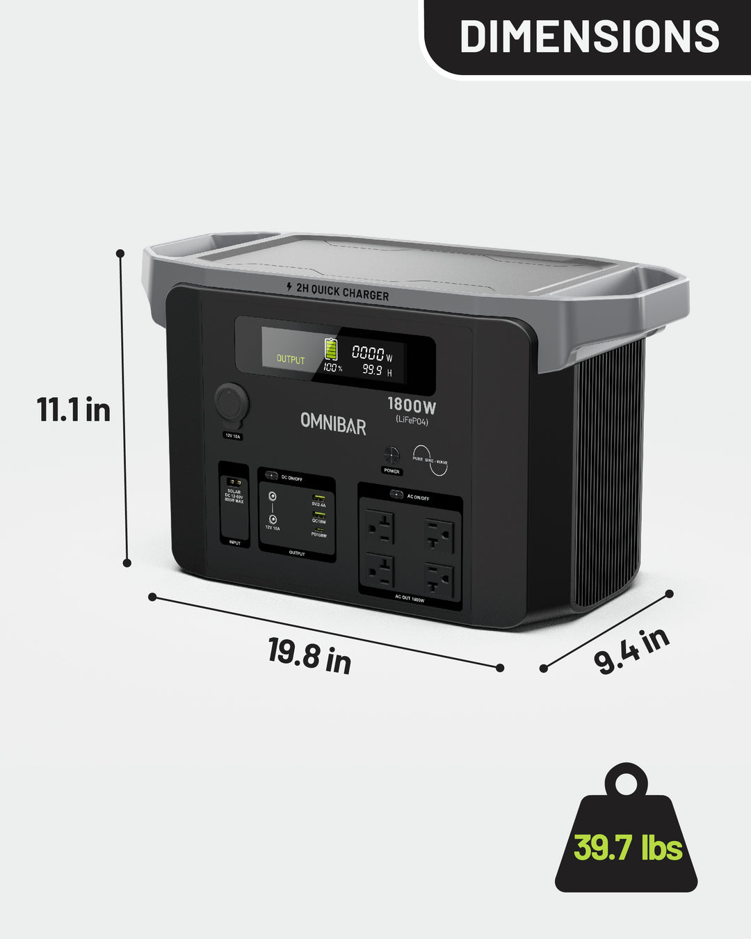 Omnibar 1800W Power Station, Black