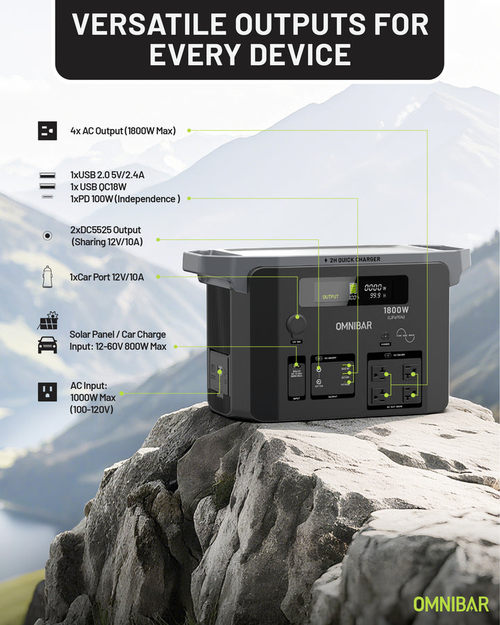Omnibar 1800W Power Station, Black