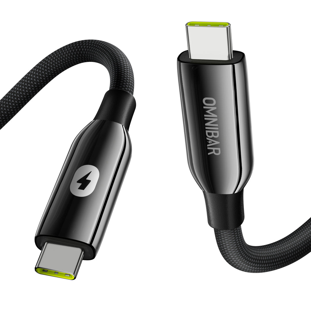 Omnibar USB C to USB C 20Gbps Data Cable (3FT, Braided, Black)