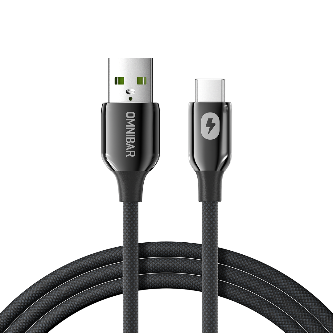 Omnibar USB A to USB C Cable (6FT, Braided, Black)
