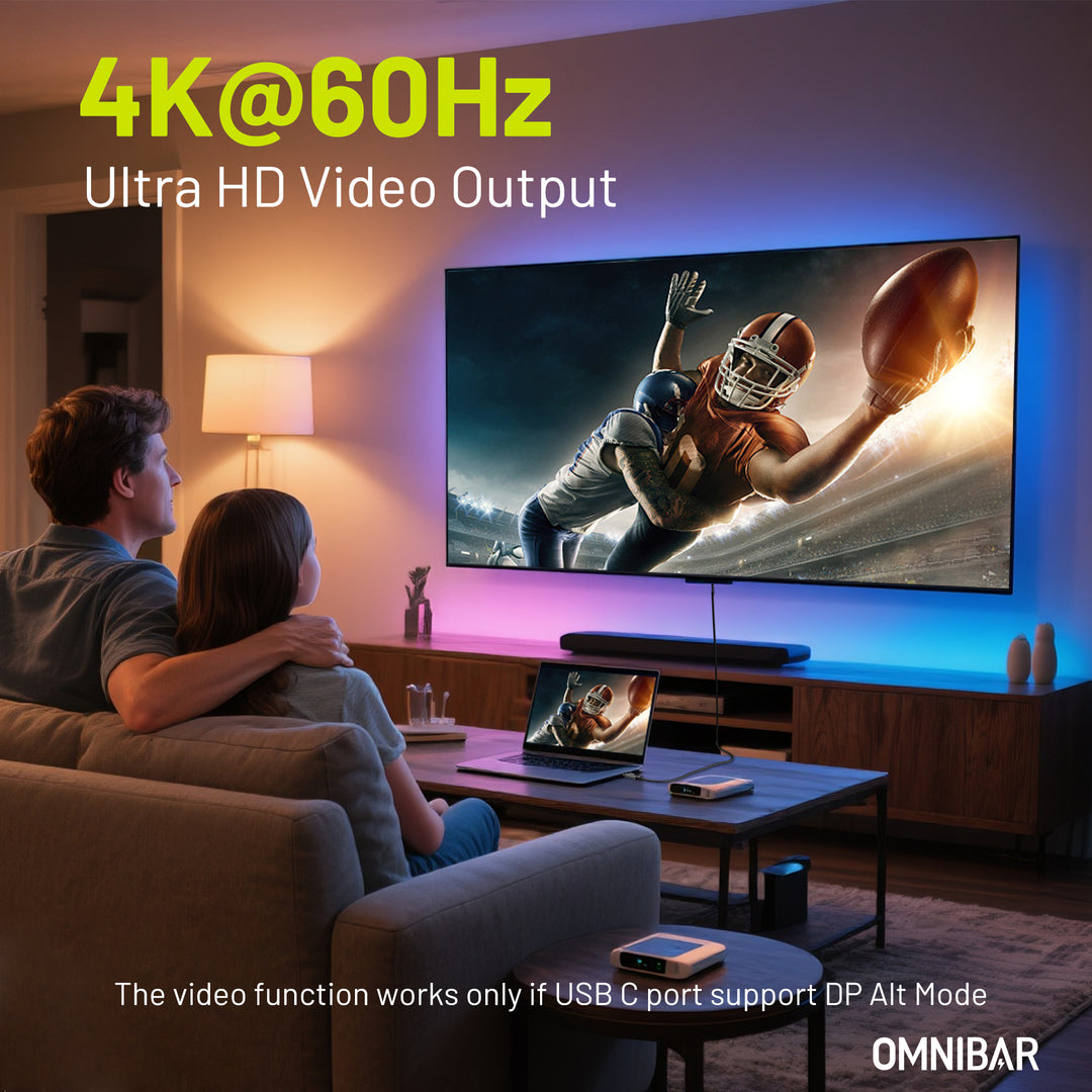 Omnibar USB C to USB C 20Gbps Data Cable (3FT, Braided, Black)