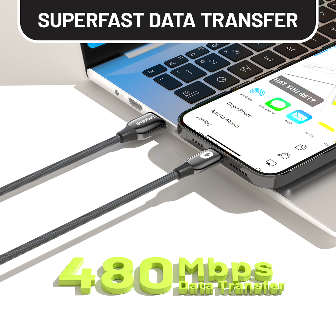 Omnibar USB A to USB C Cable (6FT, Braided, Black)