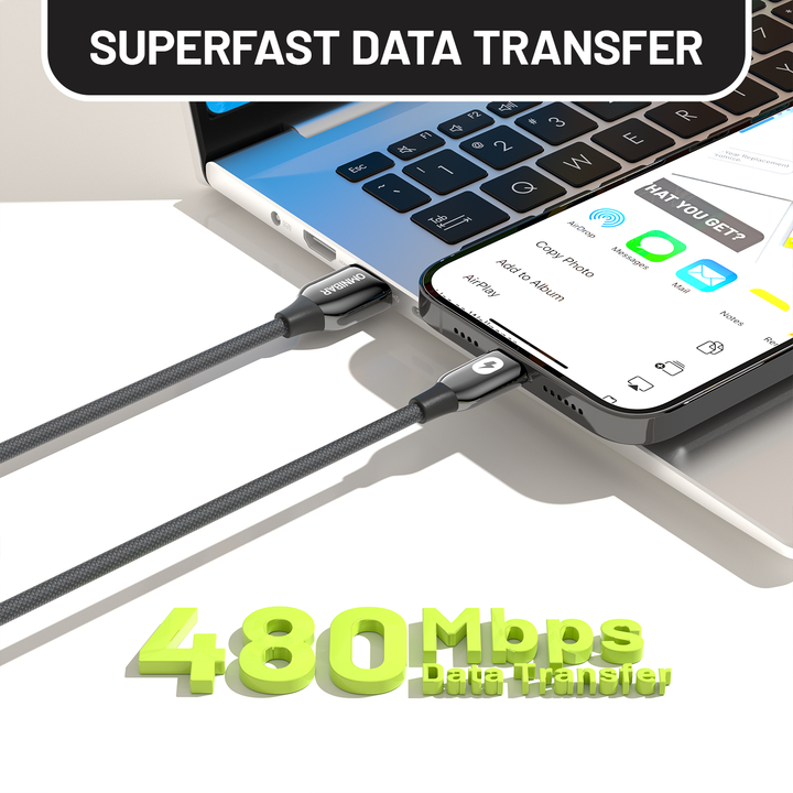 Omnibar USB A to USB C Cable (6FT, Braided, Black)