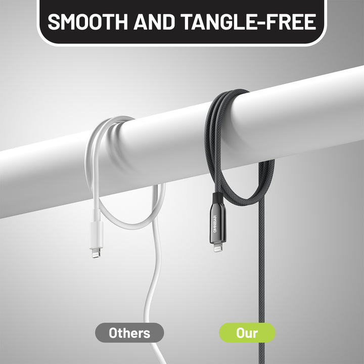 Omnibar USB C to Lightning Cable (6FT, Braided, Black)