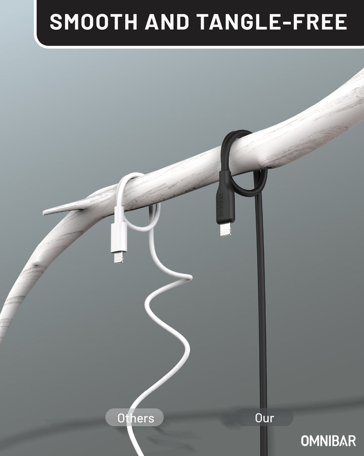 Omnibar USB C to Lightning Cable (6FT, Silicone, Black)