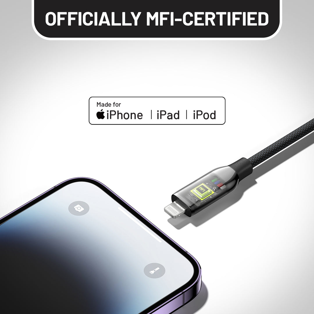 Omnibar USB C to Lightning Cable (6FT, Braided, Black)