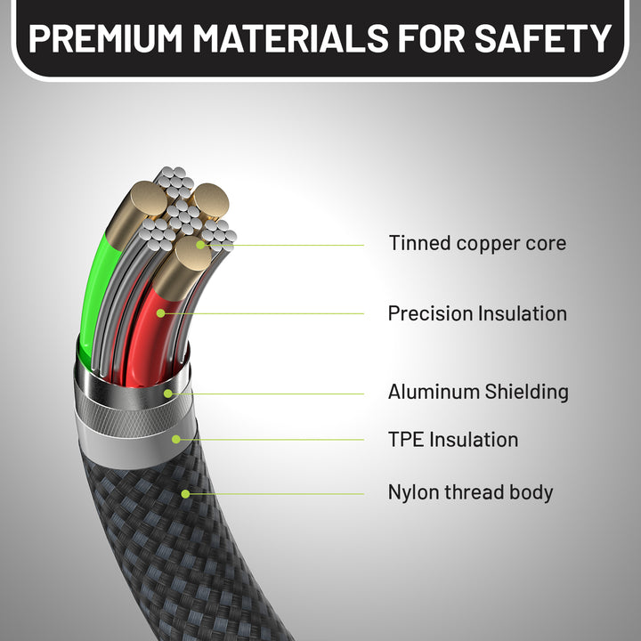 Omnibar USB C to Lightning Cable (6FT, Braided, Black)