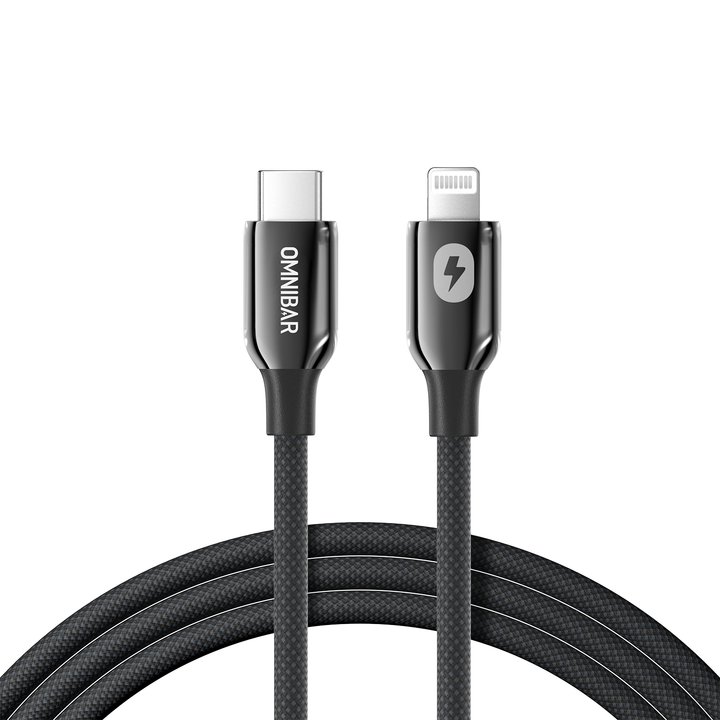 Omnibar USB C to Lightning Cable (6FT, Braided, Black)