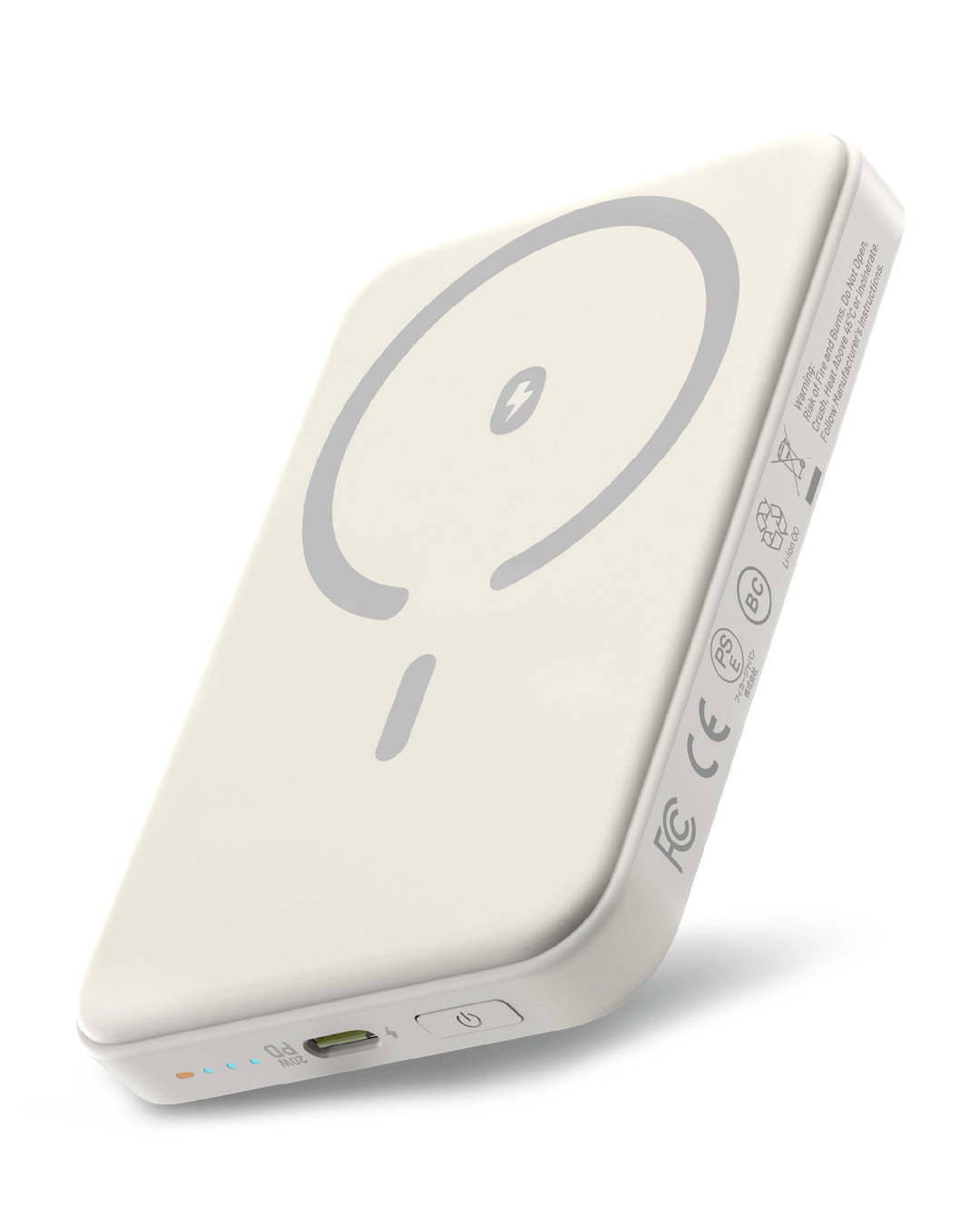 Omnibar 5,000mAh Magnetic Wireless Power Bank, White