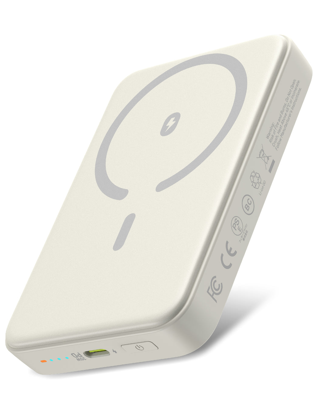 Omnibar 10,000mAh Magnetic Wireless Power Bank,White