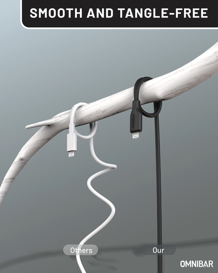 Omnibar USB A to Lightning Cable (6FT, Silicone, Black)