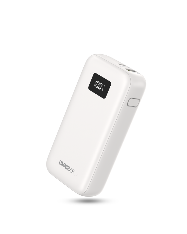 Omnibar 10,000mAh Portable Power Bank, PD30W, Ivory White