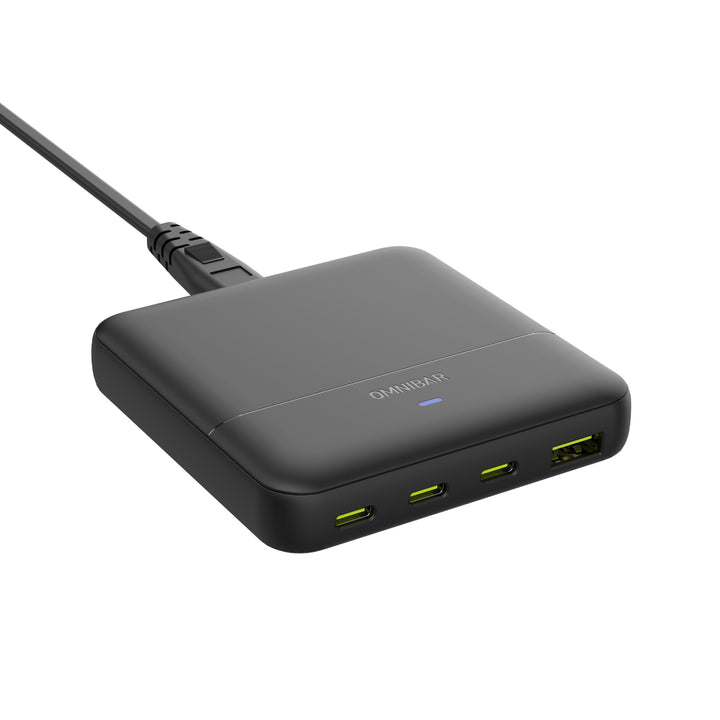 Omnibar USB C Charger, 4-Port Charging Station (67W Max), Black