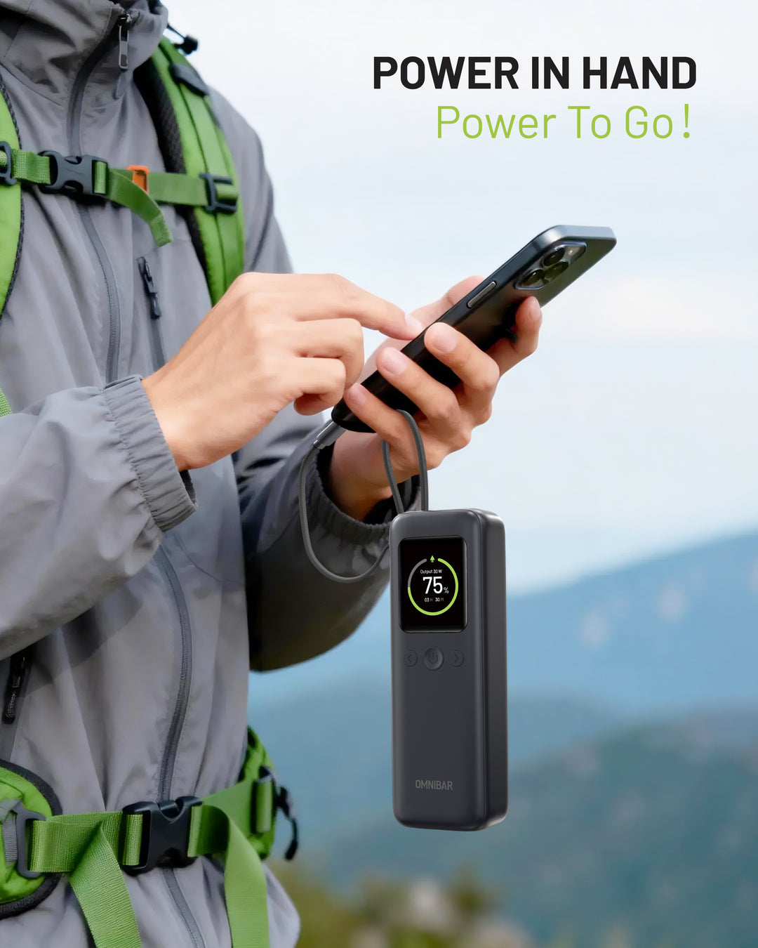 Aero 20,000mAh 3-Port Laptop Power Bank, PD140W, Space Gray