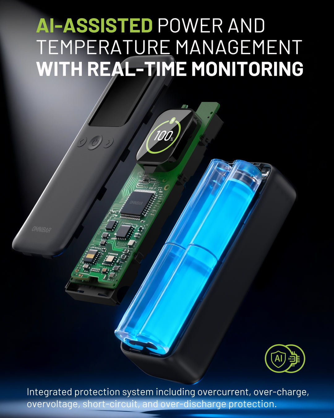 Omnibar 20,000mAh 3-Port Laptop Portable Power Bank, PD140W, Space Gray