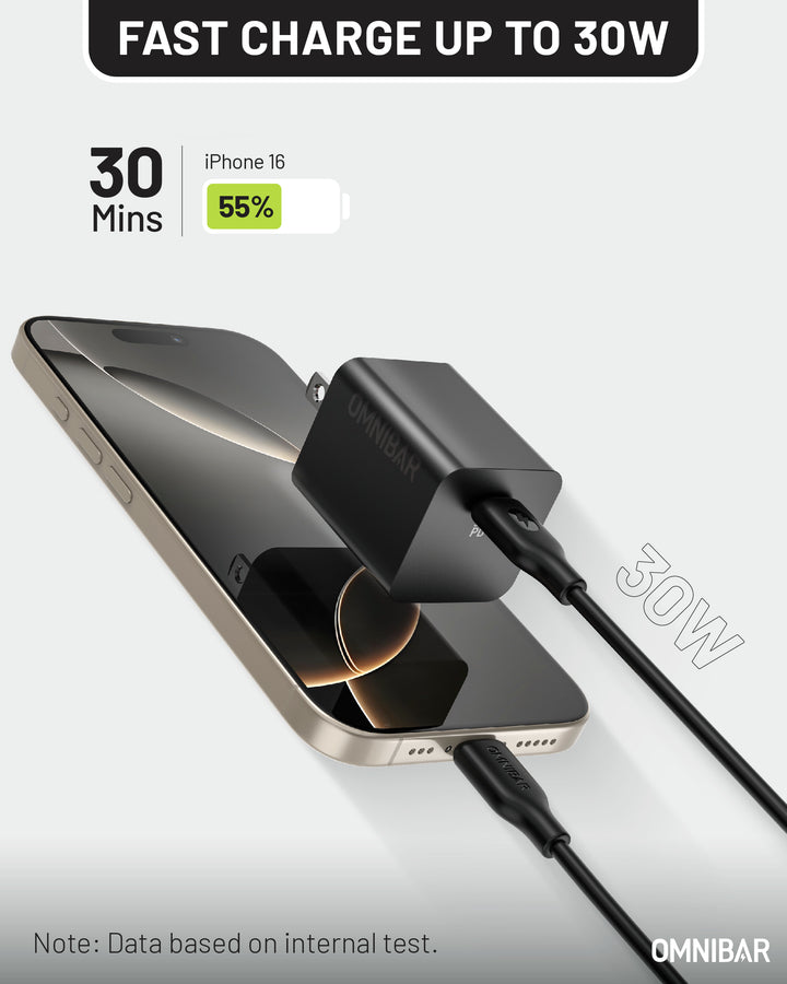 Omnibar  USB-C Charger 30W, Black