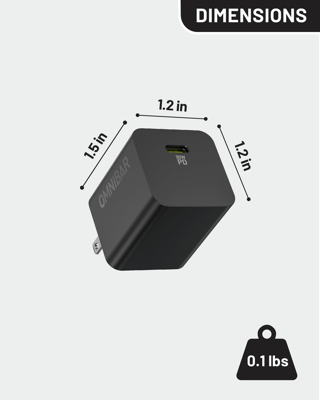 Omnibar  USB-C Charger 30W, Black