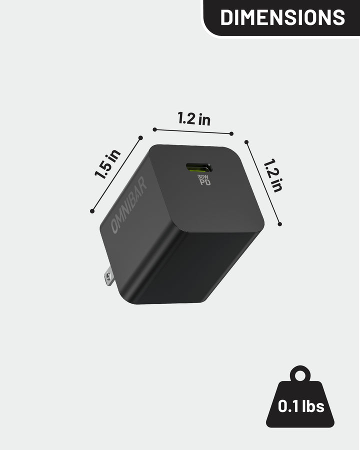 Omnibar  USB-C Charger 30W, Black