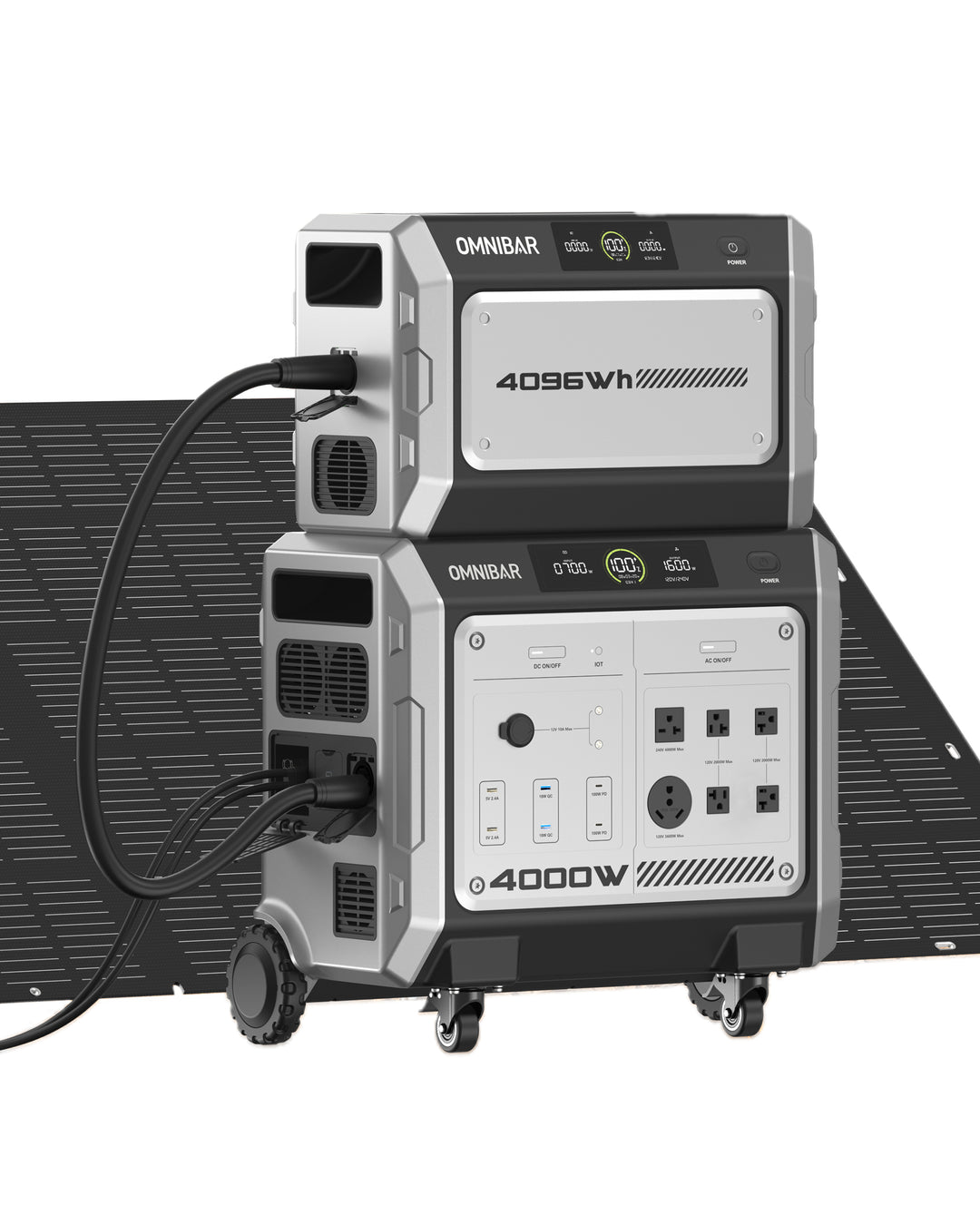 Vanta 4000 Portable Power Station 4096Wh &amp; 4096wh portable battery pack &amp; 400W Solar Panel, 4000W (Peak 4096W) LiFePO4 Battery &amp; , 3H Fast Charge, 15 Outlets, UPS 10ms, Solar Generator for Home Backup, Camping, RV, Emergencies