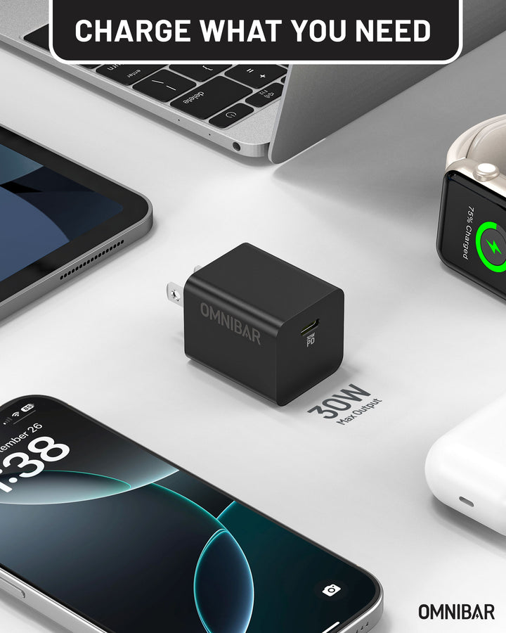 Omnibar  USB-C Charger 30W, Black
