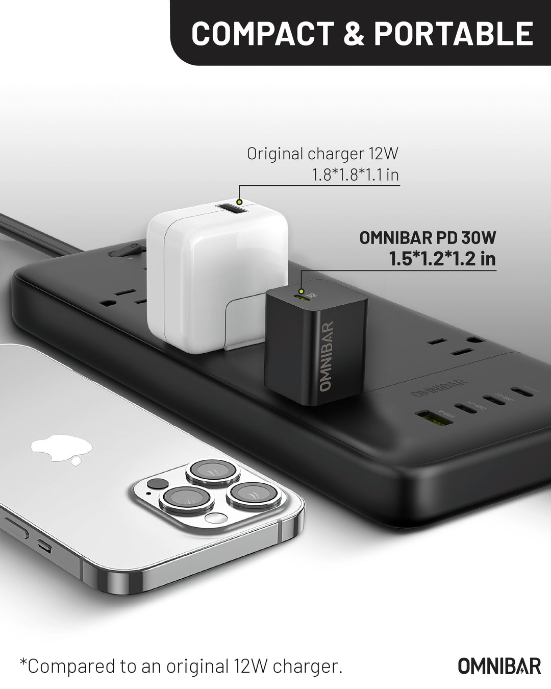 Omnibar  USB-C Charger 30W, Black