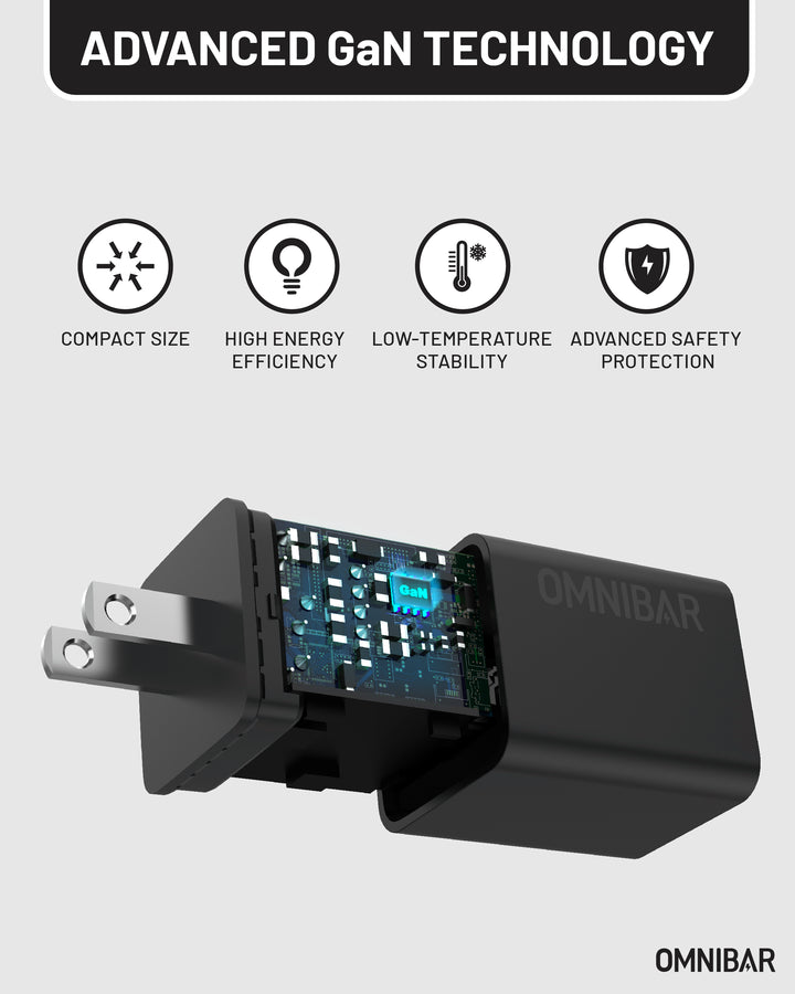 Omnibar  USB-C Charger 30W, Black