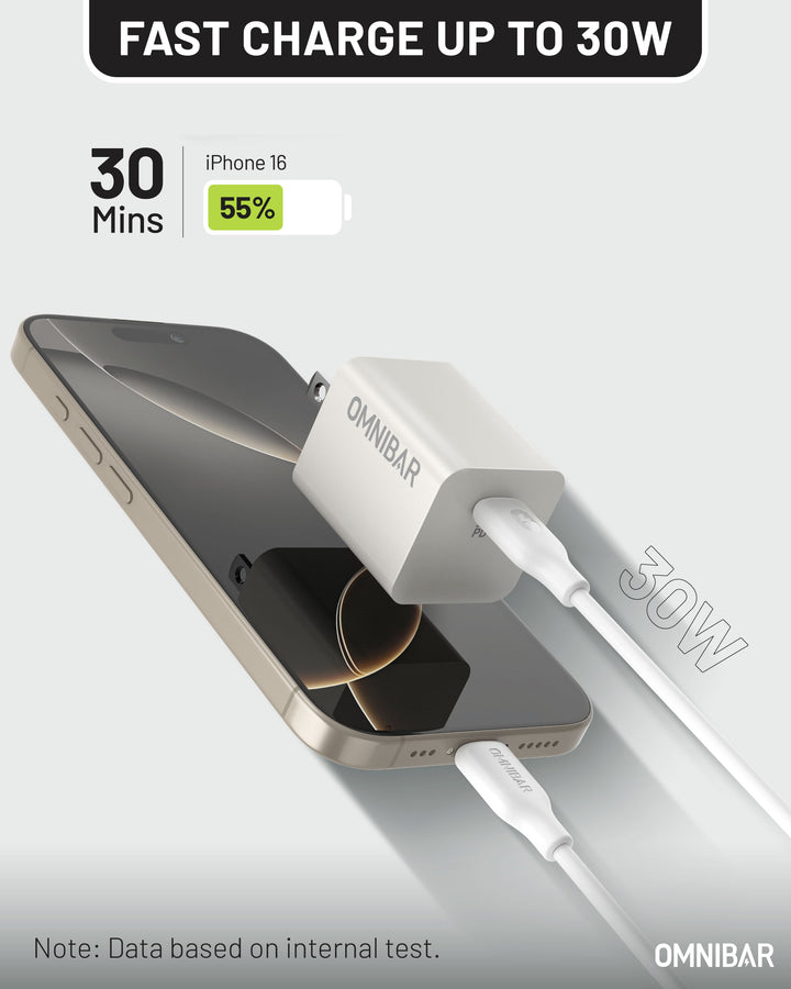 Omnibar USB-C Charger 30W, White