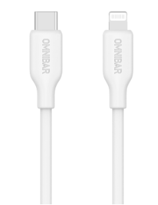 Omnibar USB-C to Lightning Cable (6FT, Silicone, White)