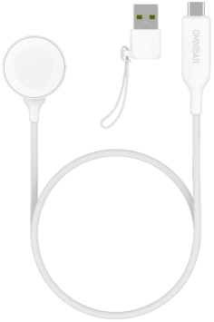 Omnibar 2-in-1 Watch Wireless Charger (5FT, White)