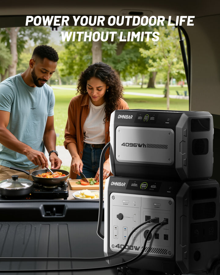 Vanta 4000 Portable Power Station 4096Wh &amp; 4096wh portable battery pack, 4000W (Peak 4096W) LiFePO4 Battery, 3H Fast Charge, 15 Outlets, UPS 10ms, Solar Generator for Home Backup, Camping, RV, Emergencies