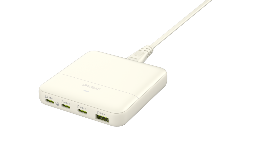 Omnibar 67W 4-Port Slim Charging Station（White）