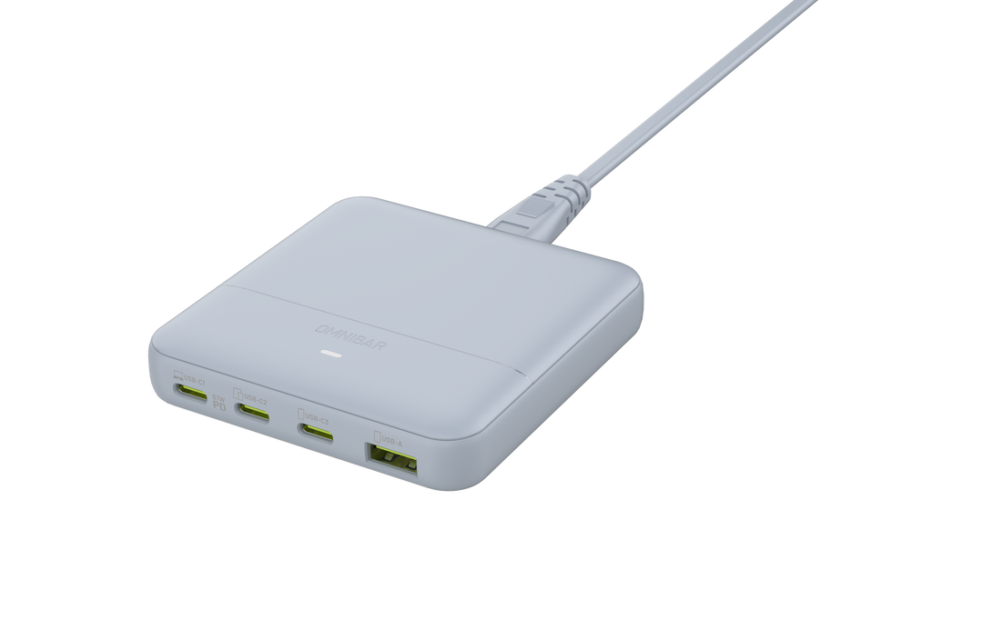 Omnibar 67W 4-Port Slim Charging Station (Blue)