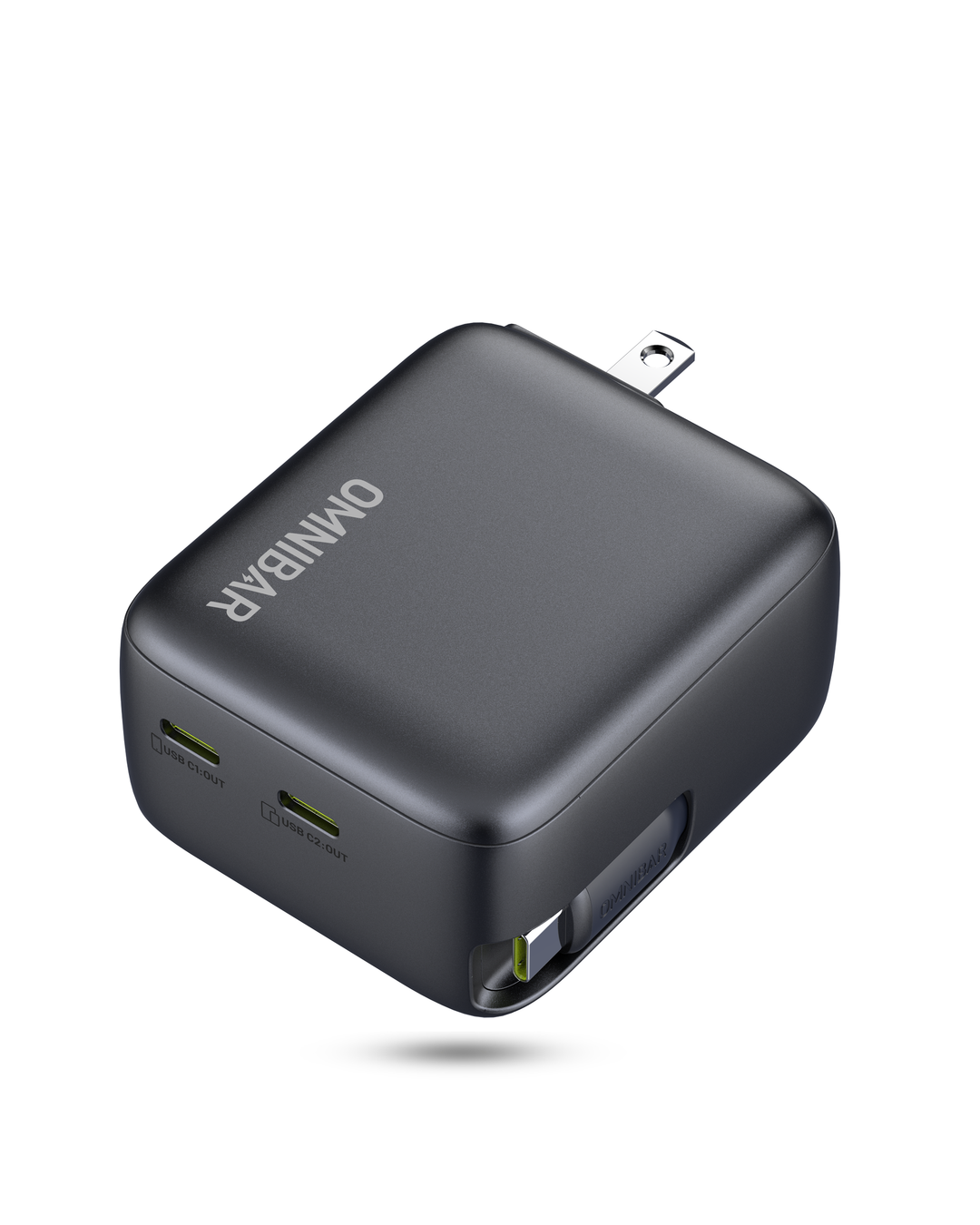 Kuma 3-Port 67W USB Fast Charger, Buit-in Retractable Cable, Cosmic Black