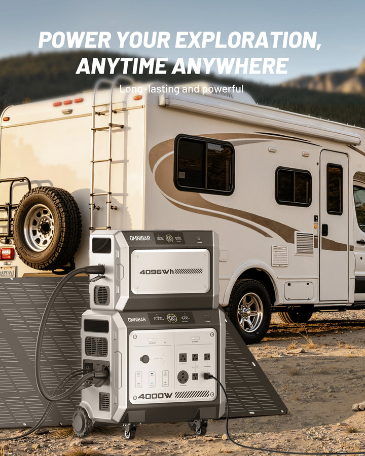 Vanta 4000 Portable Power Station 4096Wh &amp; 4096wh portable battery pack &amp; 400W Solar Panel, 4000W (Peak 4096W) LiFePO4 Battery &amp; , 3H Fast Charge, 15 Outlets, UPS 10ms, Solar Generator for Home Backup, Camping, RV, Emergencies