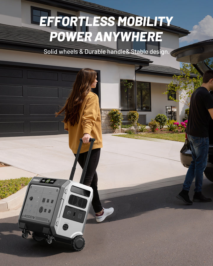 Vanta 4000 Portable Power Station 4096Wh &amp; 4096wh portable battery pack, 4000W (Peak 4096W) LiFePO4 Battery, 3H Fast Charge, 15 Outlets, UPS 10ms, Solar Generator for Home Backup, Camping, RV, Emergencies