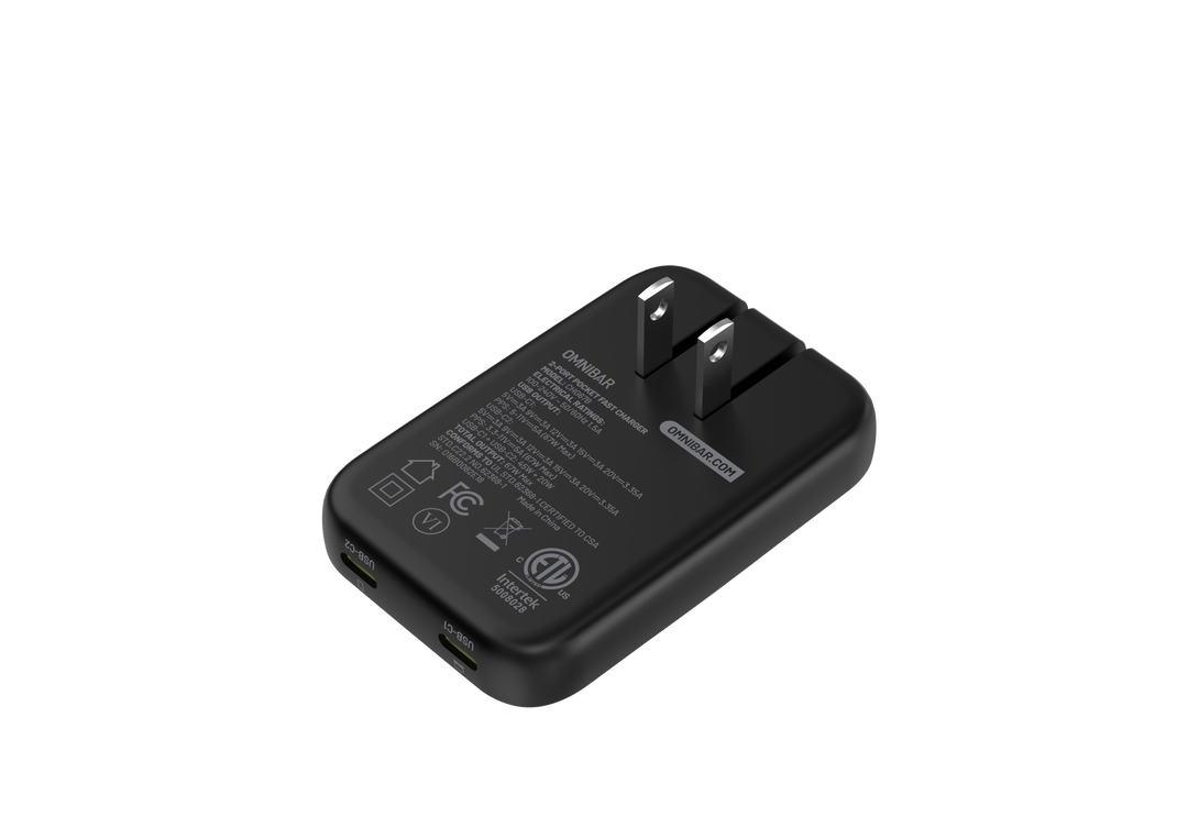 Omnibar 2-Port Pocket Fast Charger(Black)