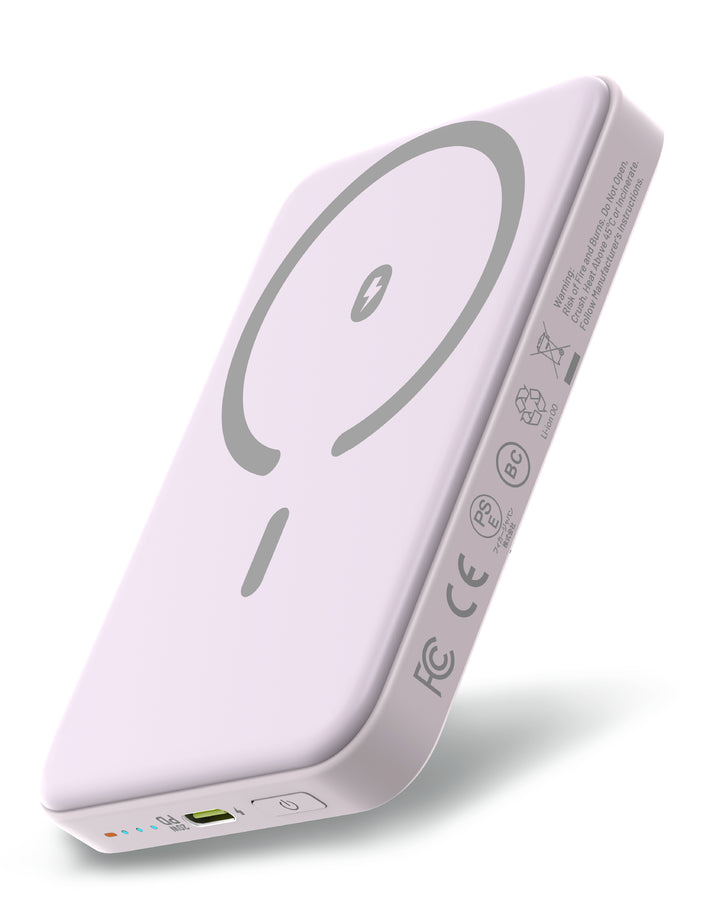 Omnibar 5,000mAh Magnetic Wireless Power Bank, Purple