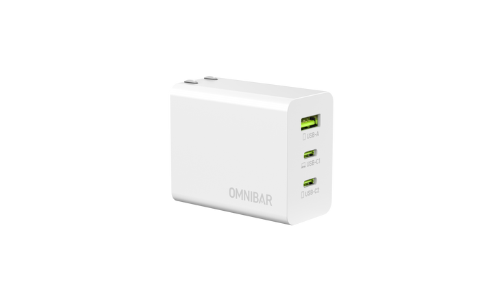 Omnibar PD65W 3-Port USB Fast Charger Kit (White)
