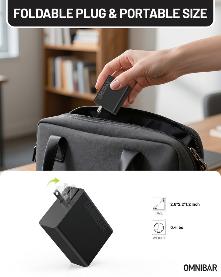 USB-C Foldable Fast Charger 100W, Black