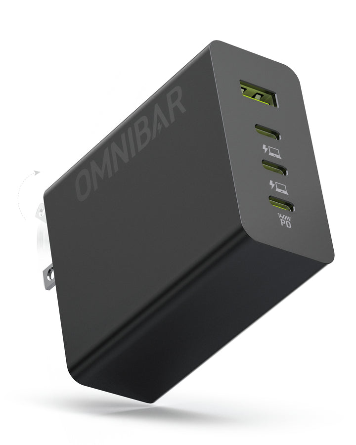 USB-C Foldable Fast Charger 140W, Black
