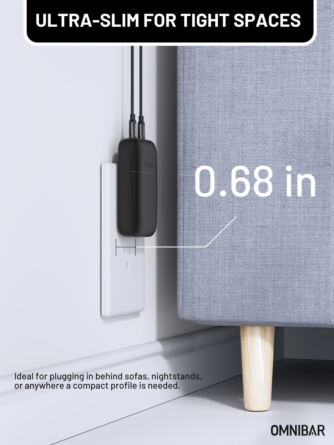Nubi Flat Dual USB-C Wall Charger 67W, Black
