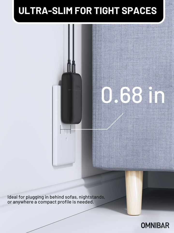 Nubi Flat Dual USB-C Wall Charger 67W, Black