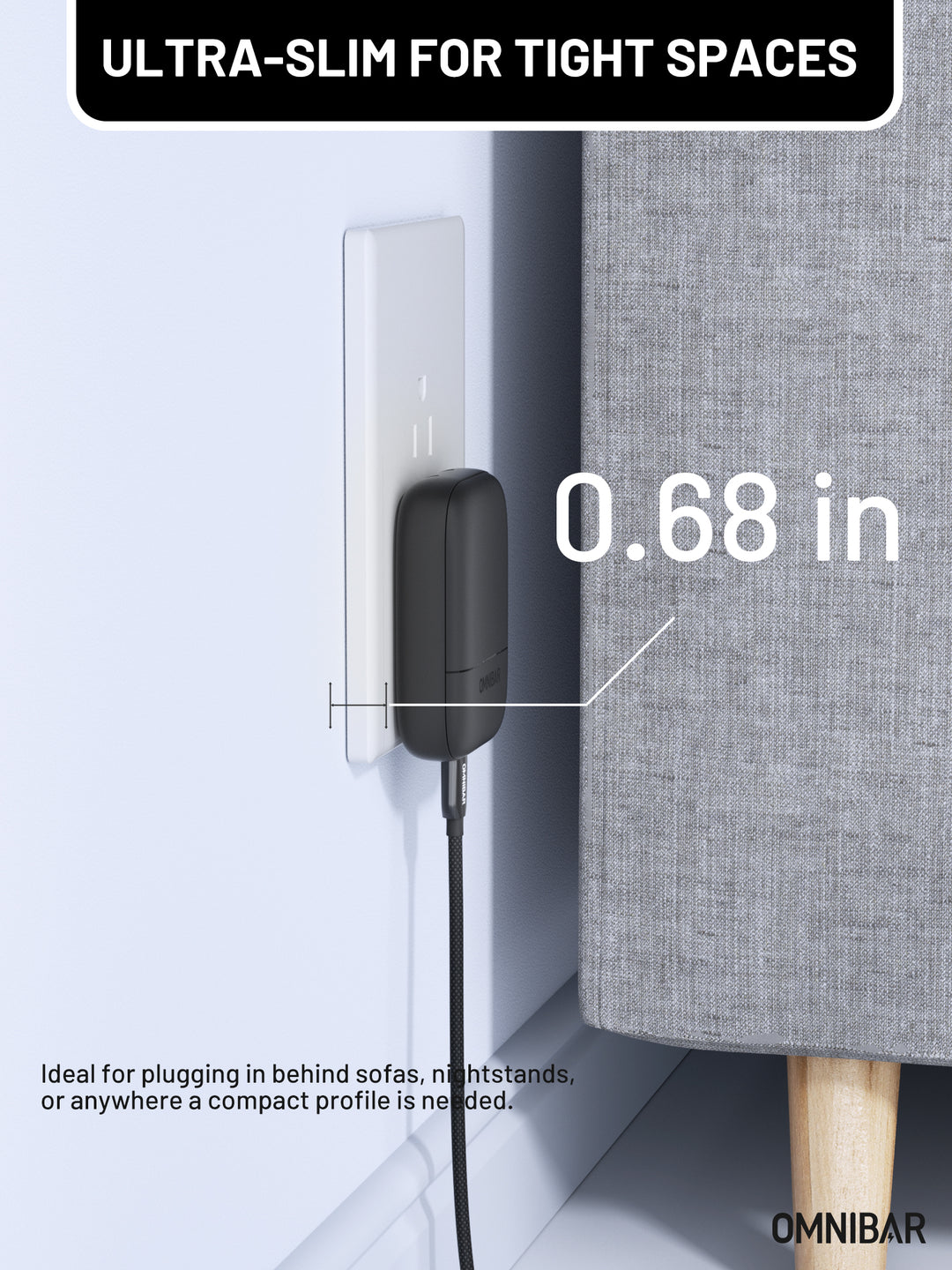 Nubi Flat USB-C Wall Charger 30W, Black
